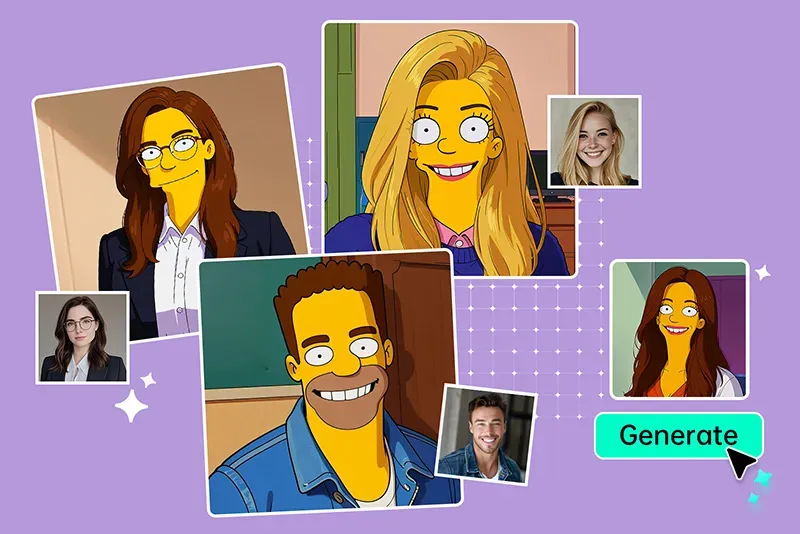 무료 AI 심슨 캐릭터 생성