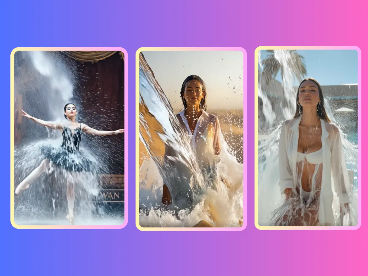 Efeitos de Água Personalizados Usando o Gerador de Vídeo de Água com IA