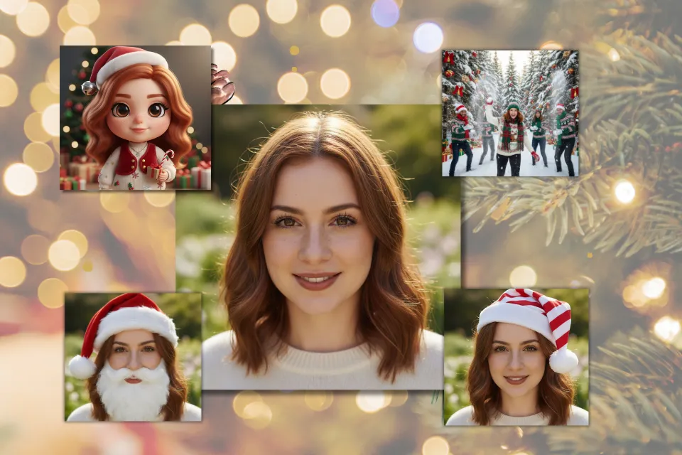 Creative Freedom to Add Santa Hat With Custom Effects