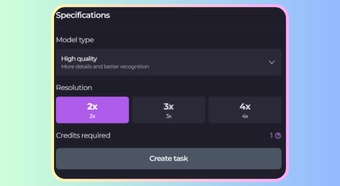 Selecione o Tipo de Modelo e a Resolução