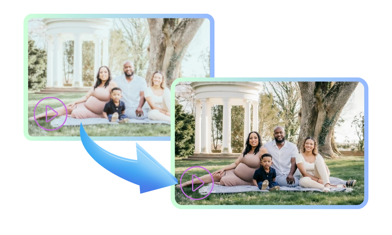 De-mosaicing & Stabilization with AI Video Enhancer 