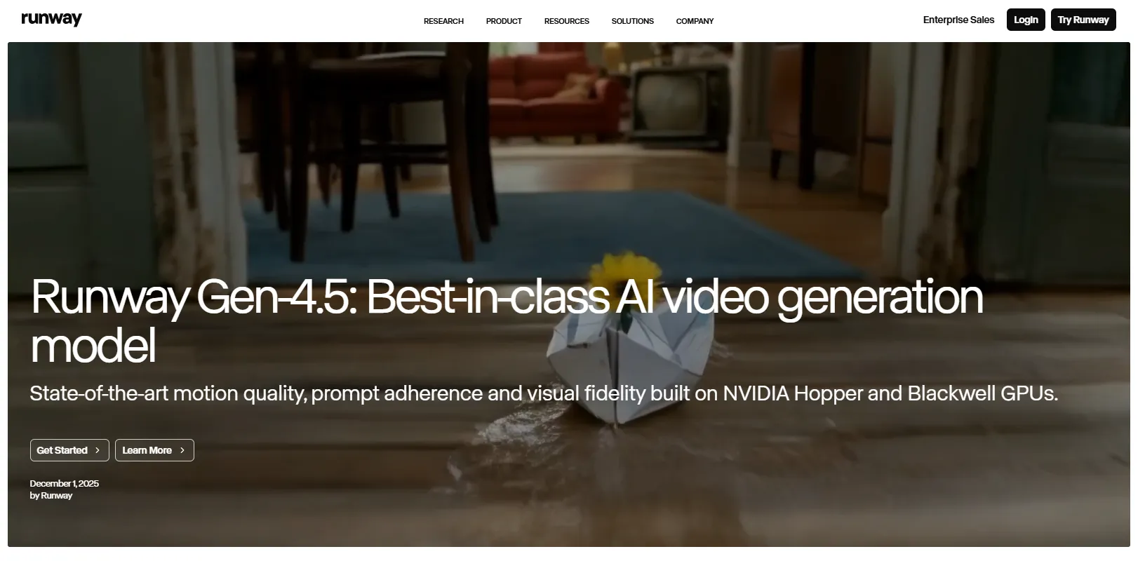 Runway Gen-4.5 AI video örneği