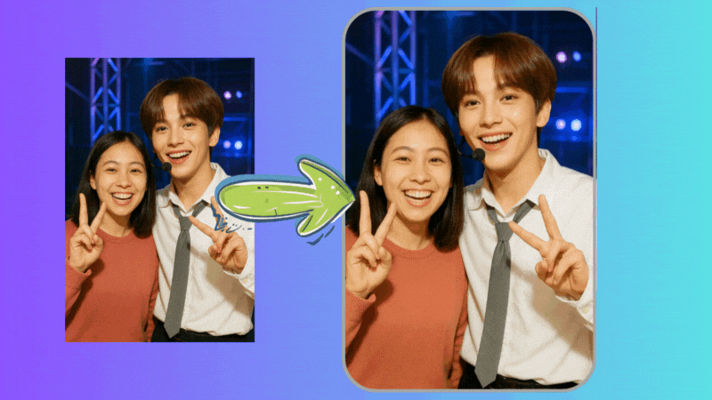 アイドルとのロマンティック抱っこ動画を生成