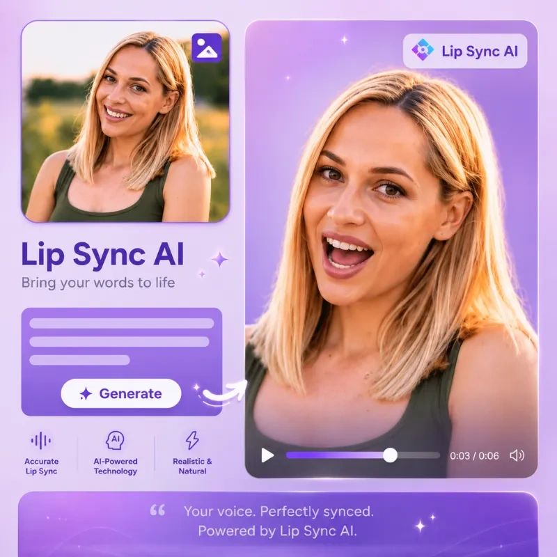 Предпросмотр генератора AI Lip Sync
